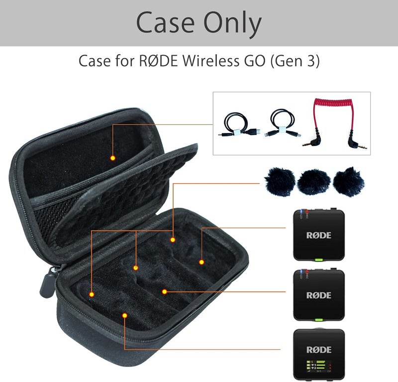 ILouxNei حافظة متوافقة مع ميكروفون RØDE Rode Wireless GO Gen 3 III/II اللاسلكي المدمج، أسود (حافظة فقط) - Image 2
